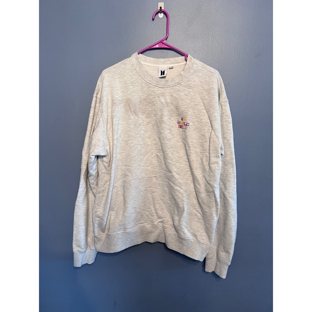 Official BTS x McDonald's Light Gray Crewneck Sweatshirt 2021 Collab Size XL EUC